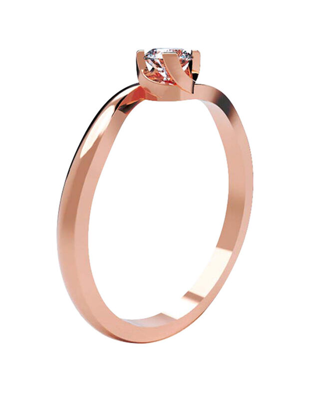 Anillo de Compromiso en Oro de 14K con Circonia... image number null