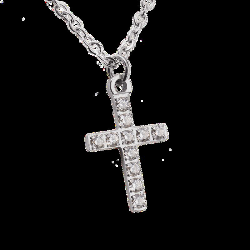 Collares Mujer Acero Inoxidable Cruz Zirconia C... image number null
