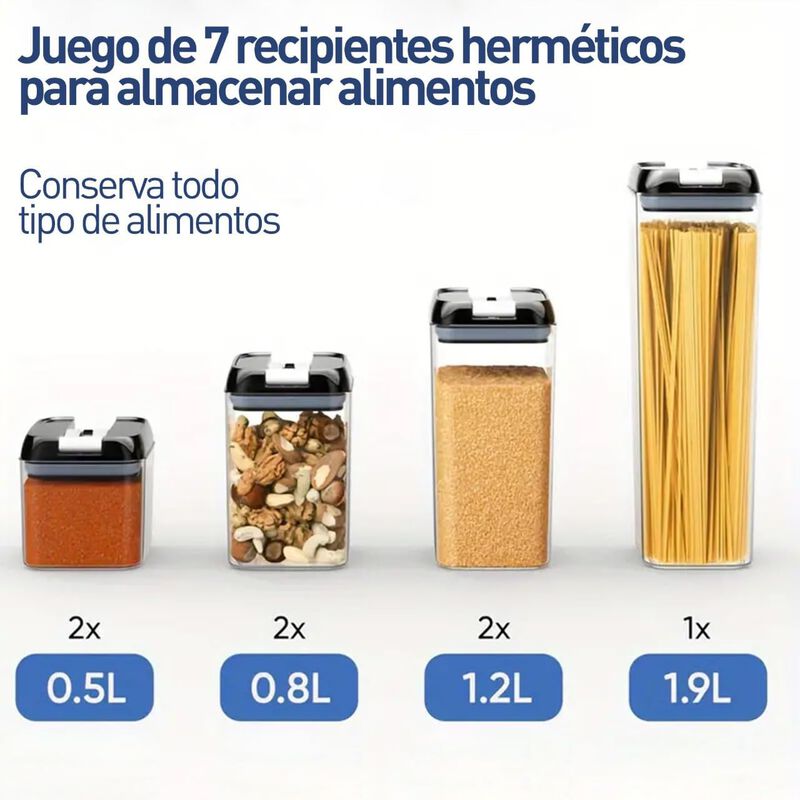 Juego de 14 Recipientes Herm&eacute;ticos para Aliment... image number null