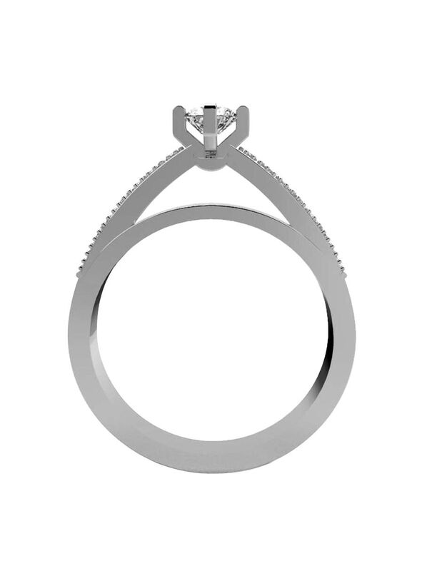 Anillo de Compromiso en Oro Blanco 10K con Circ... image number null