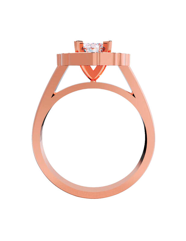 Anillo de Compromiso en Oro de 14K con Circonia... image number null