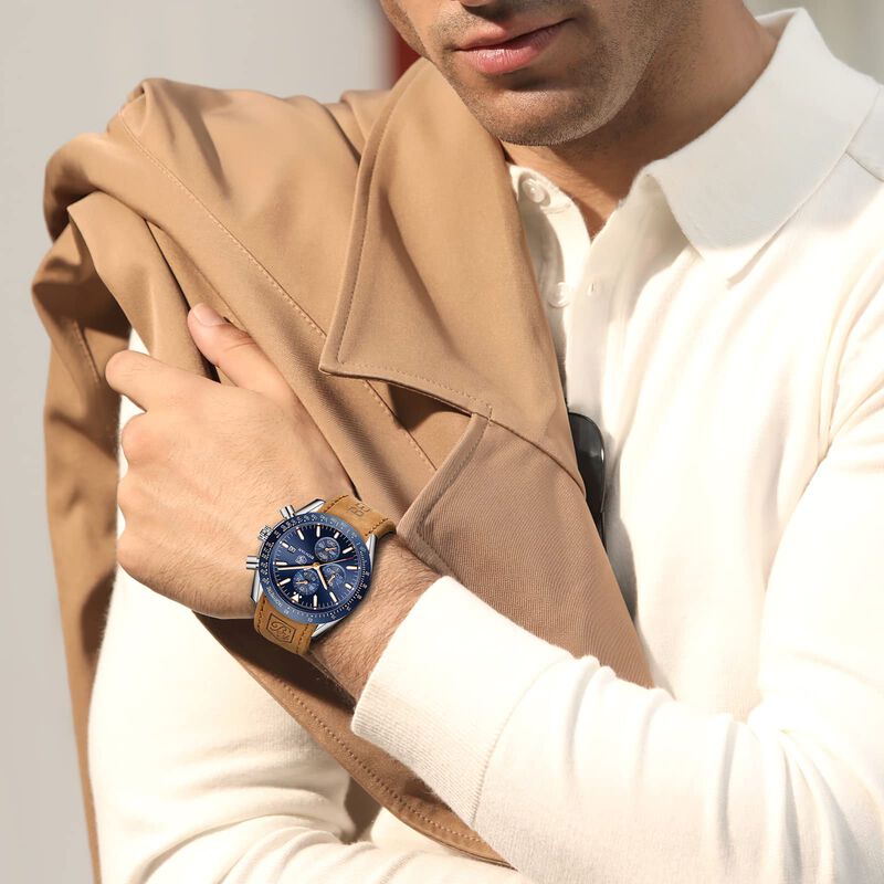 Reloj Benyar Chronograph, Correa De Piel De Cua... image number null