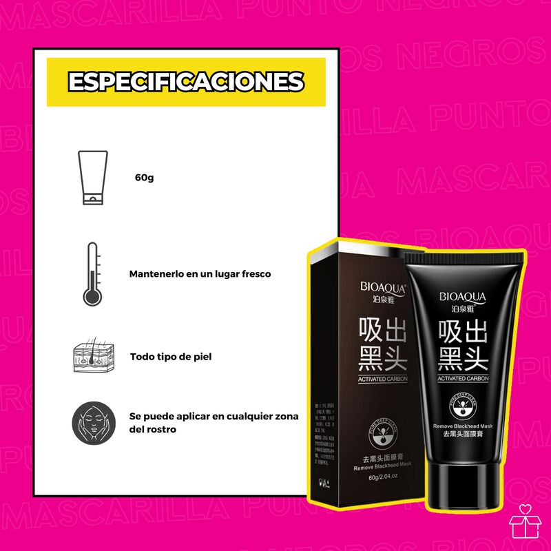 Set 3 Mascarillas Bioaqua Puntos Negros Carb&oacute;n ... image number null