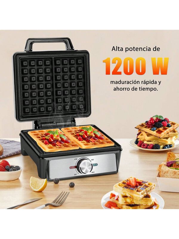 Waflera El&eacute;ctrica Antiadherente 4 Rebanadas Hac... image number null