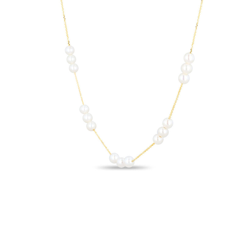 Collar Oro Amarillo 14k Perlas Blancas 5&ndash;6 mm A... image number null