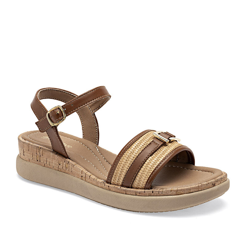 Green Love sandalia plataforma para mujer camel... image number null
