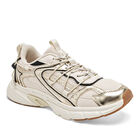 Clasben Tenis urbano para mujer beige oro negro