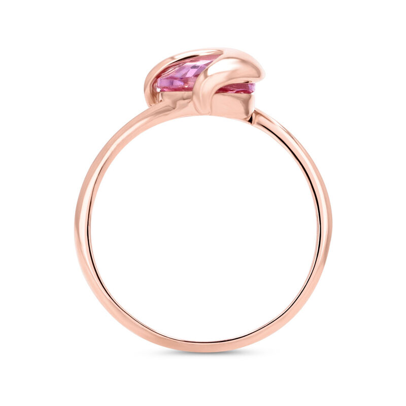 Anillo Promesa De Oro Rosa 14k Con Zirconia Ros... image number null