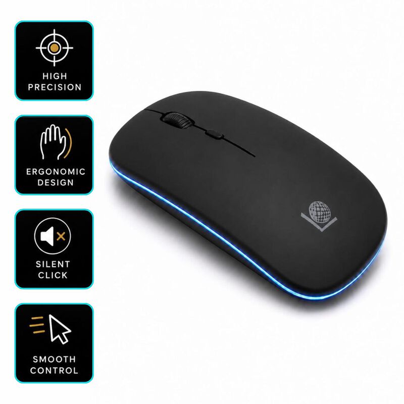 Mouse Global Laptops Rgb Dual Mode En Negro image number null
