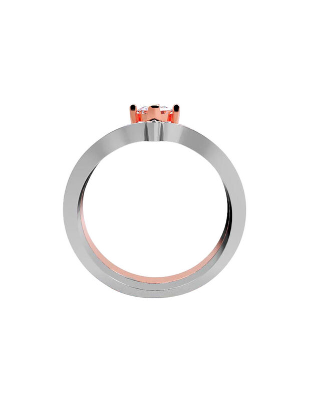 Anillo de Compromiso en Oro Rosa 14K con Circon... image number null