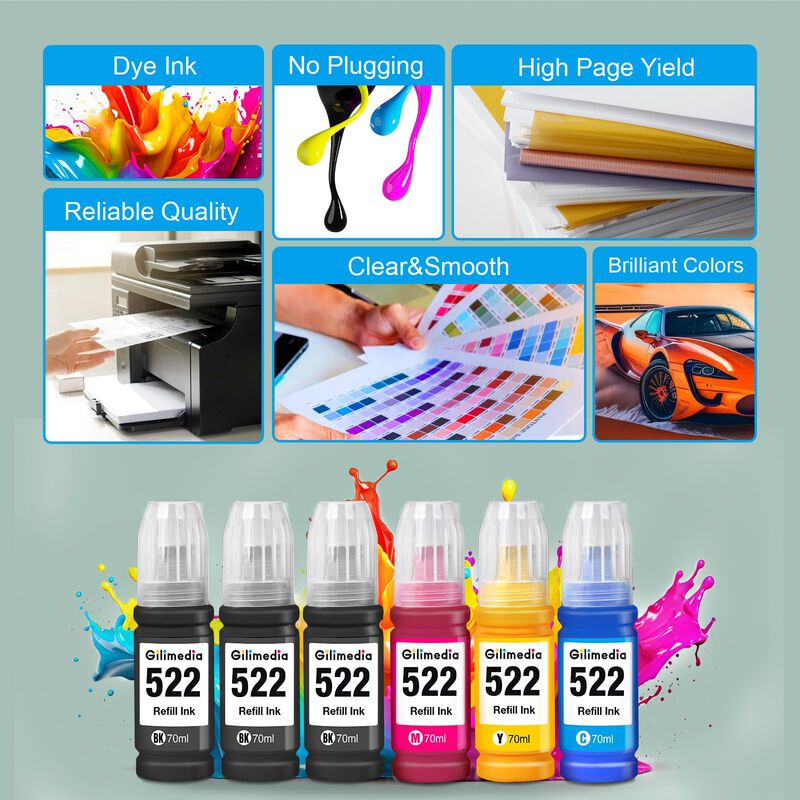 Botellas De Recarga De Tinta 522 Para Impresora... image number null