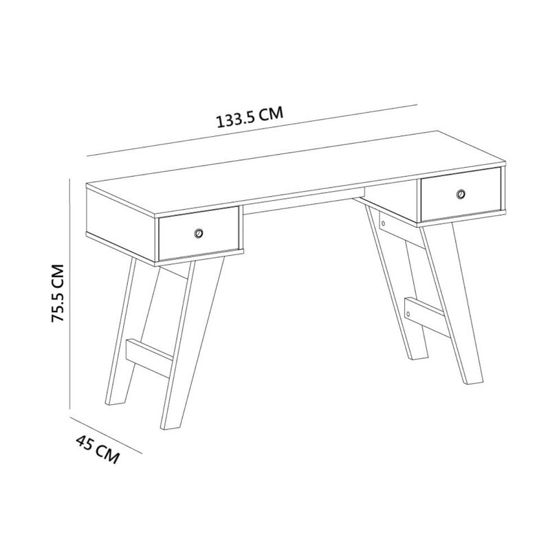 Escritorio Bertolini Paris Roble Blanco image number null