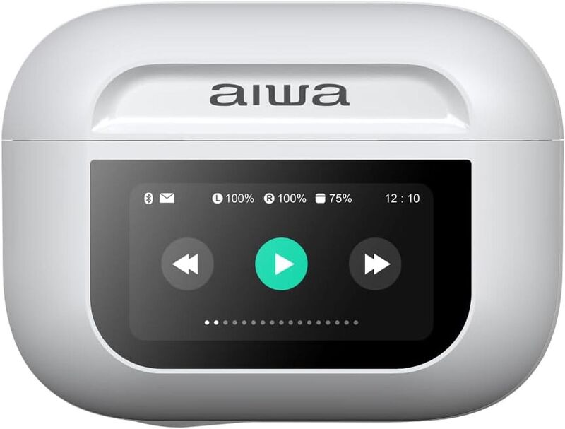 Auricular Tws Aiwa Inal&aacute;mbrico Pantalla Blanco ... image number null