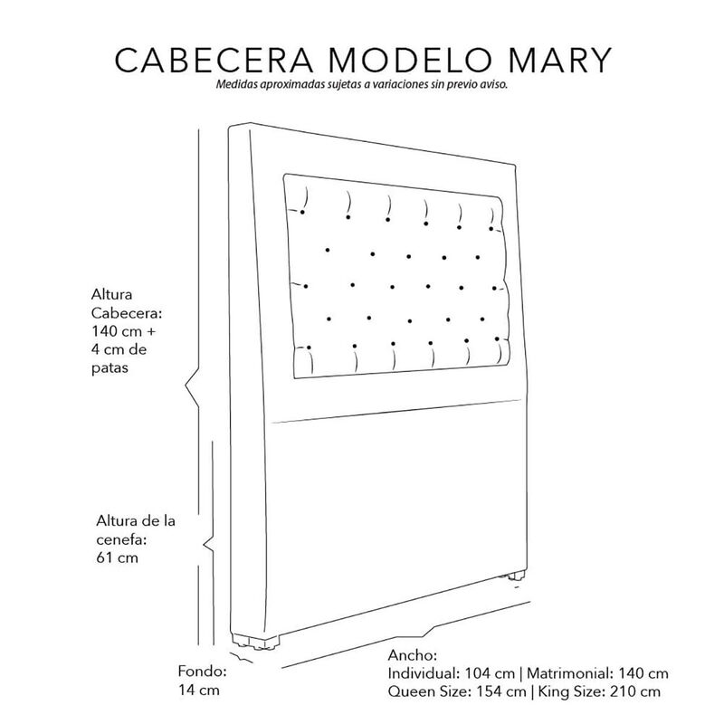 Cabecera Matrimonial Dicasa Mary Chocolate image number null