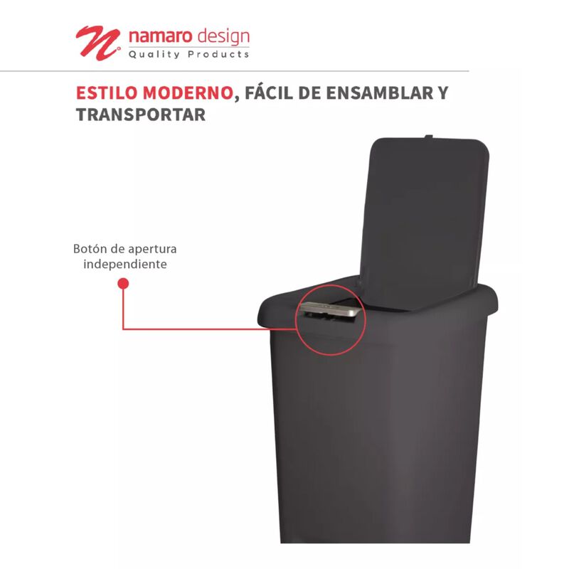 Basurero Con Doble Mecanismo 20l Namaro Design image number null