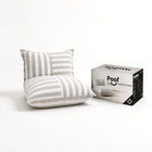 Poof In A Box Roomi Con Smartblocks Responsive  Quiet Navy | Confort Inteligente Para Tu Hogar | Gris C/Rallas.