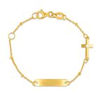Esclava Con Cruz De Oro Amarillo 14k Con Zirconias Sf-14-14k