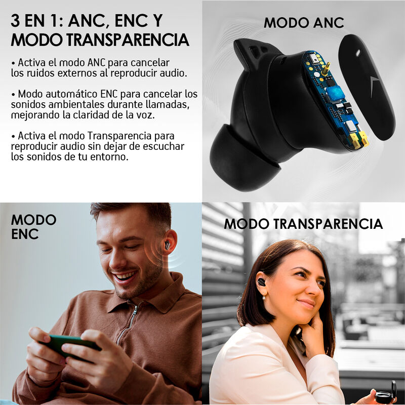 Aud&iacute;fonos Inal&aacute;mbricos Bluetooth Sport Cancelac... image number null