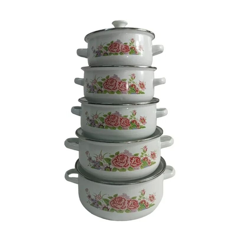 Hot Spot Set de 5 Ollas Peltre con tapa de cris... image number null