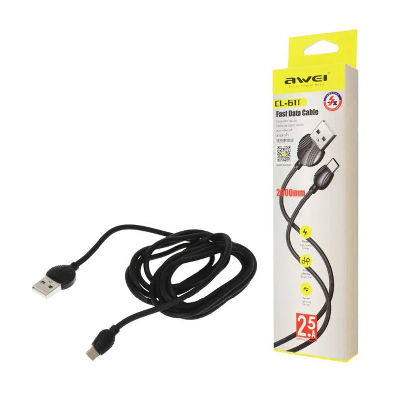 Awei Cl-61t Cable De Carga Tipo C (negro) image number null