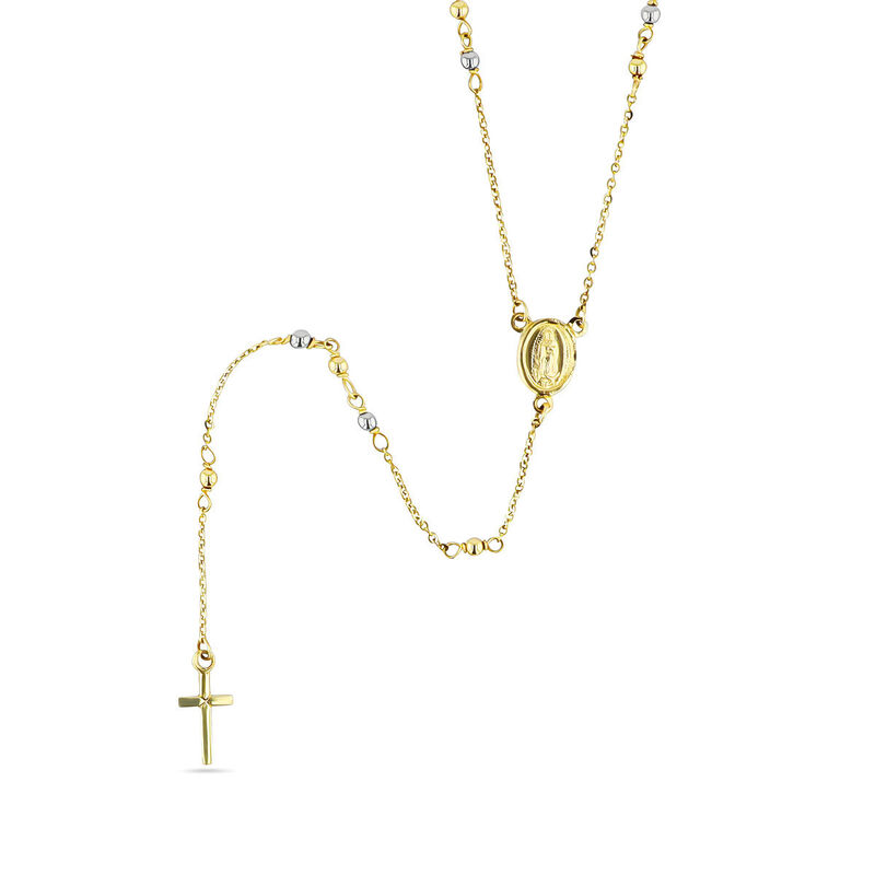 Rosario De Oro Amarillo Y Blanco 14K (60+12Cm) image number null