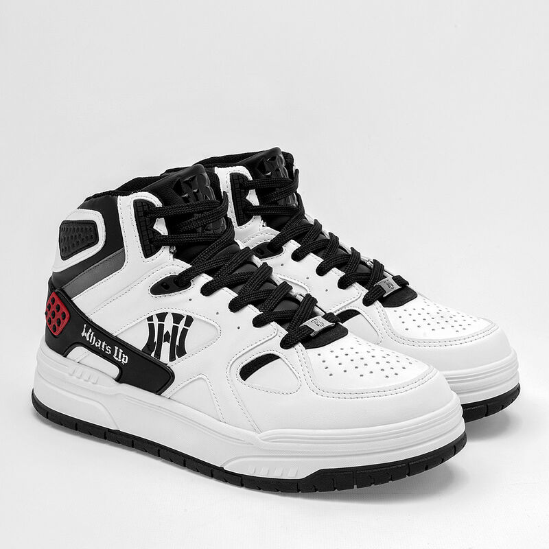 What'S U? Tenis urbano para hombre. Blanco negr... image number null