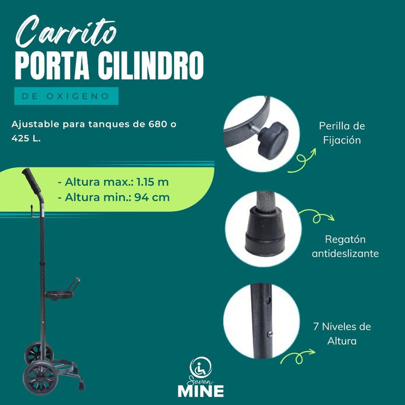Carrito Con Ruedas Sc-681 Porta Cilindro De Oxi... image number null