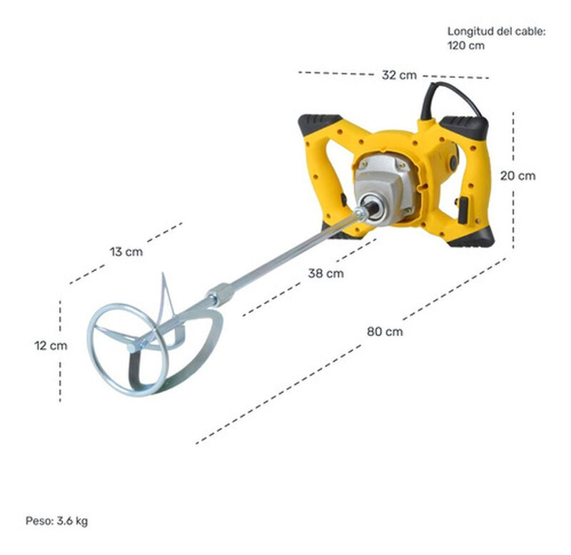 Mezcladora El&eacute;ctrica para Pintura Resina Morter... image number null