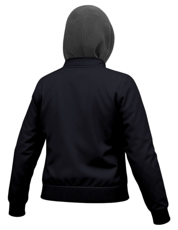 Chamarra Boomber Mujer Cuello Redondo Con Gorro image number null