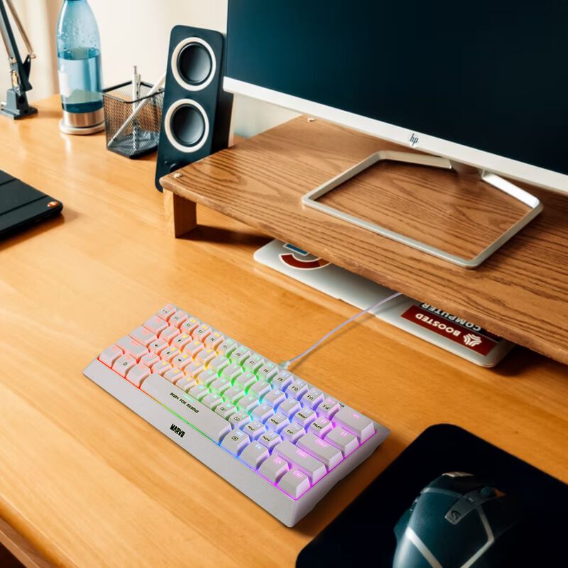 Teclado Gamer Marvo Kg962 Blanco 60% Mecánico image number null