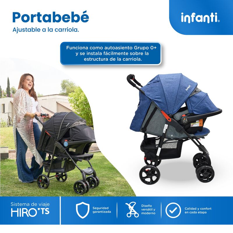 Carriola Travel System Hiro TS Azul Con Portabe... image number null