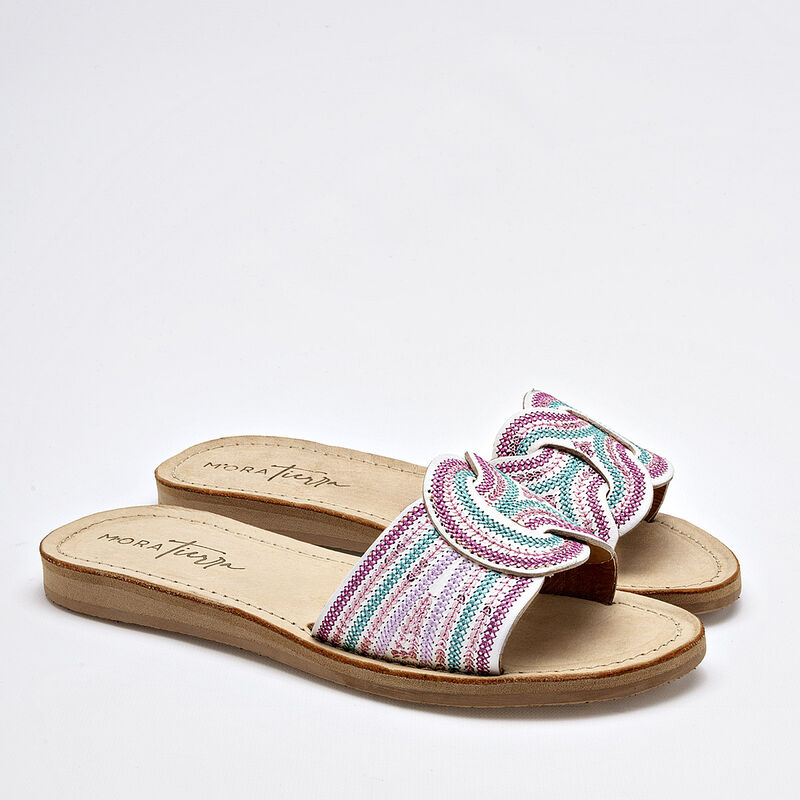 Mora Tierra Sandalia para mujer blanco multicol... image number null