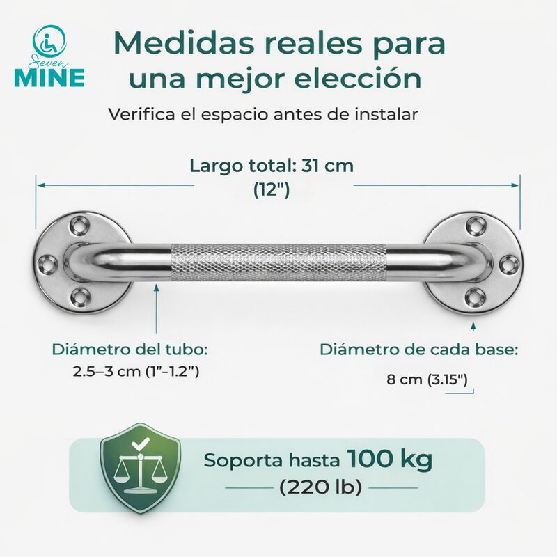 Barra Seguridad Ba&ntilde;o 12 Pulgadas (31cm) Acero I... image number null