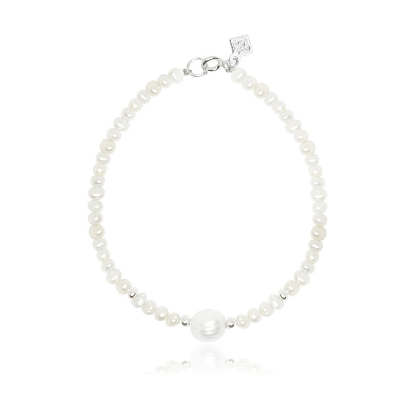 Pulsera Sencilla de Perlas Cultivadas Blancas image number null