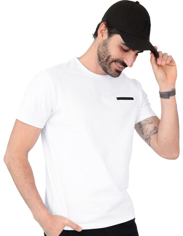 Playera Basica Manga Corta Caballero Premium Bl... image number null