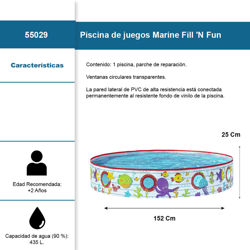 Alberca Circular R&iacute;gida Infantil Peces Y Pulpos... image number null