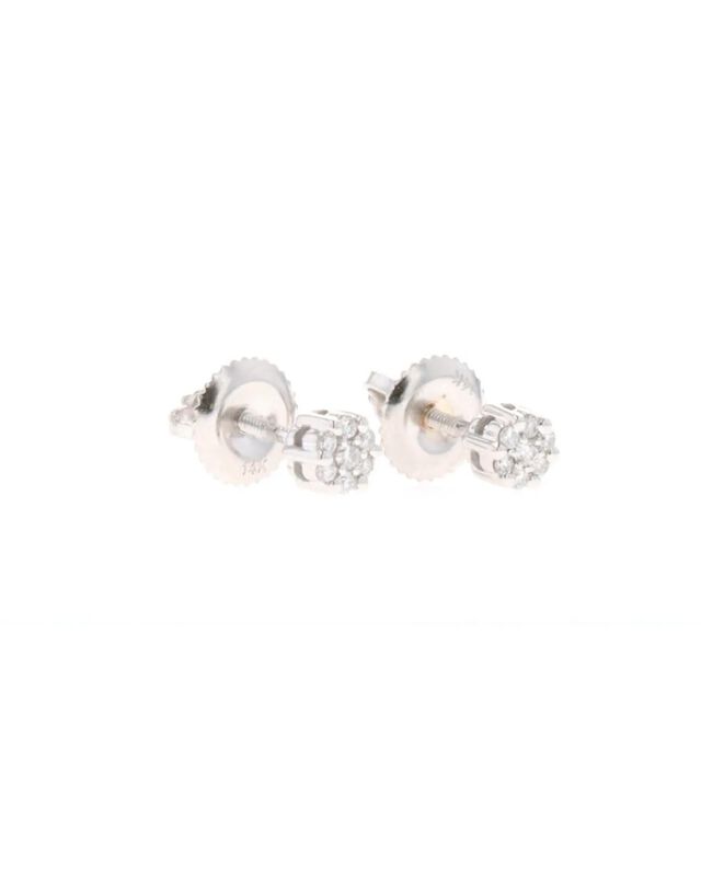 Broqueles Oro Blanco 14k Con 8 Pts De Diamante image number null