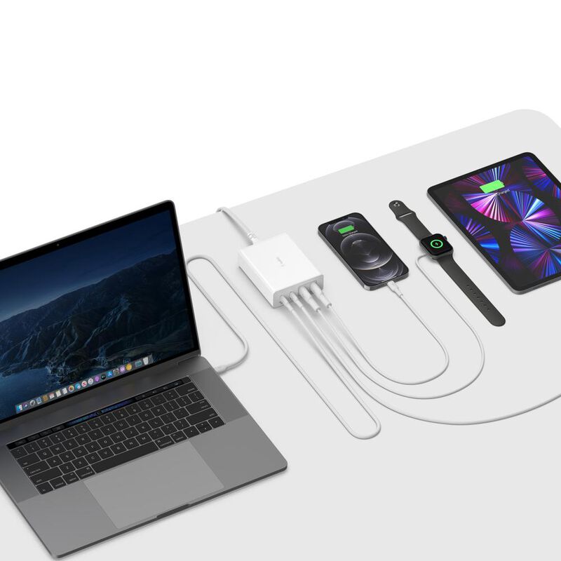 Cargador De Pared De 4 Puertos Con 2 Entradas U... image number null