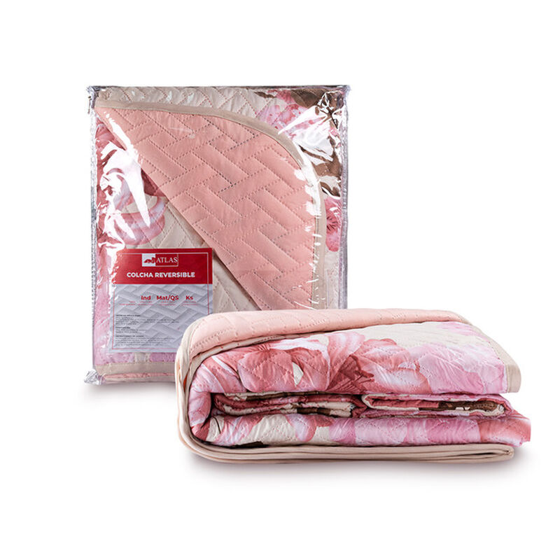 Juego de Colcha Matrimonial Queen Size Salmon image number null