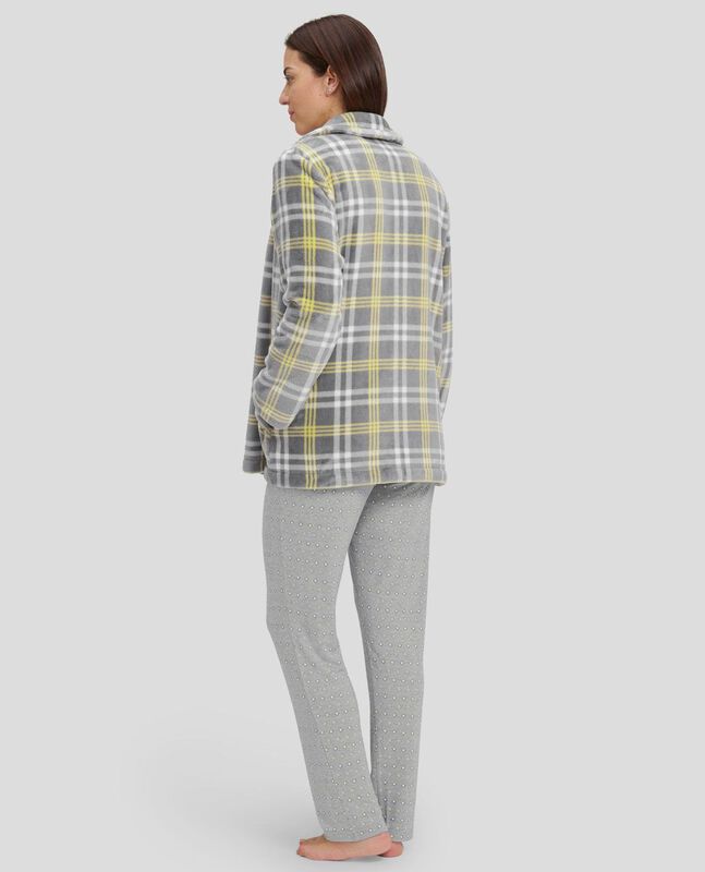 Conjunto de Pijamas de Tres Piezas Gris image number null