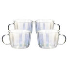 Set 4 Tazas Cristal Ondulado Ideen 410 Ml