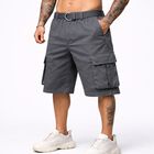 Bermuda Cargo Hombre 6 Bolsas Con Cinturon Casual Gris