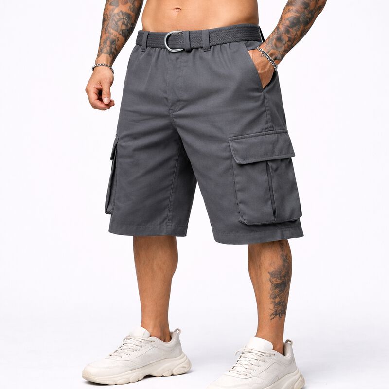 Bermuda Cargo Hombre 6 Bolsas Con Cinturon Casu... image number null