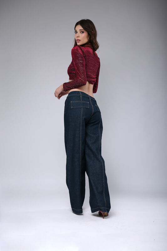 Pantal&oacute;n Recto Mujer Mezclilla Casual Tiro Medi... image number null