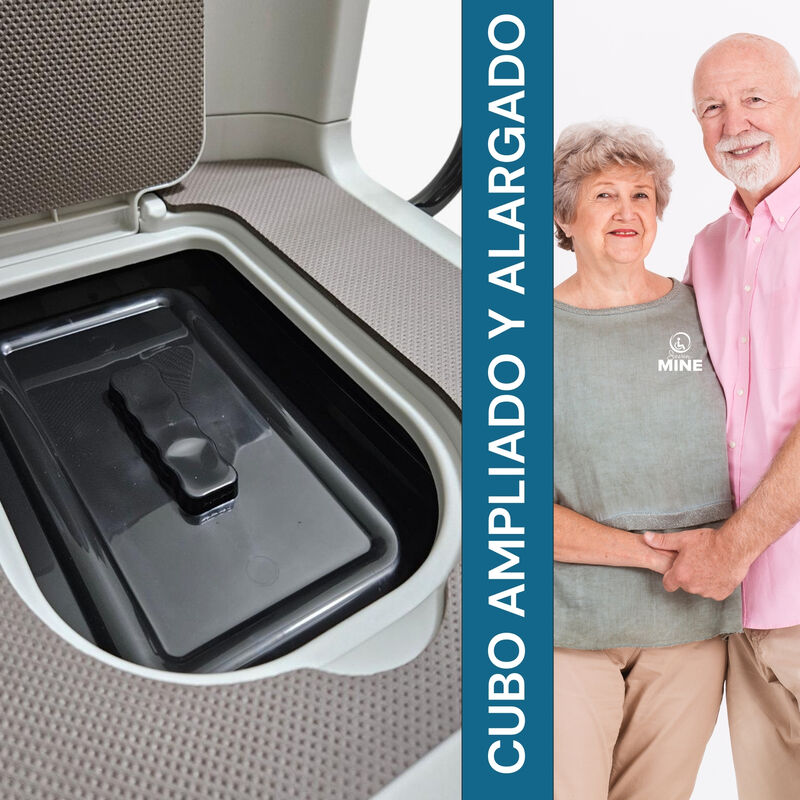 Silla De Ba&ntilde;o Con Comodo Inodoro Cuadrado Con T... image number null