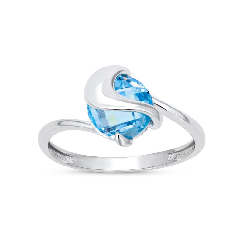 Anillo Promesa De Oro Blanco 14k Con Zirconia A... image number null