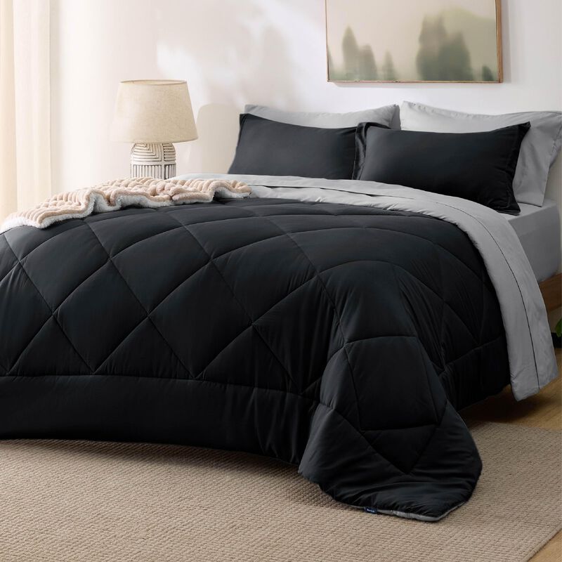 Juego De Edred&oacute;n Bedsure Queen Reversible Negro... image number null