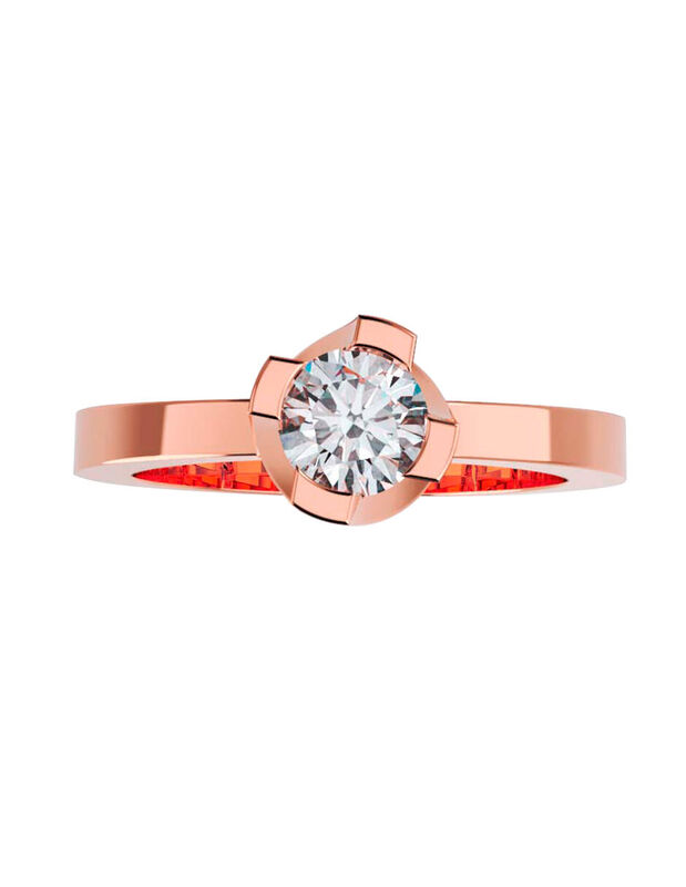 Anillo de Compromiso de 14K con Diamante de Lab... image number null