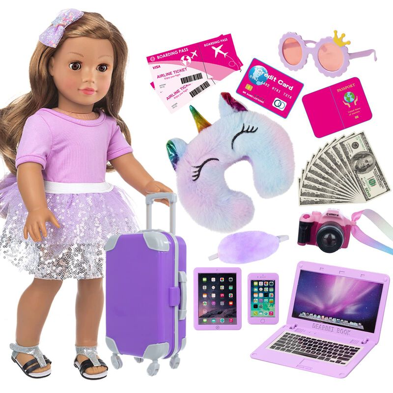 Maleta De Viaje Play Set Doll Con Ropa Y Acceso... image number null