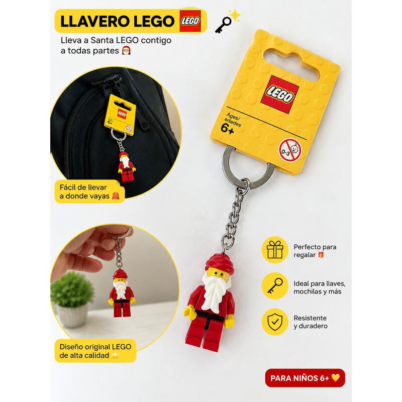 Lego Llavero Santa Claus Original Pap&aacute; Noel Key... image number null